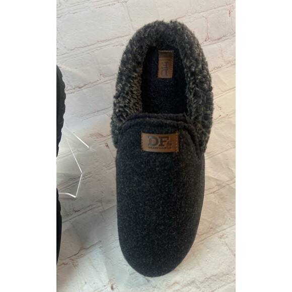 Dearfoams Men’s Clog Slippers Large 11–12 Dark Gray Memory Foam Indoor Outdoor - Picture 2 of 16